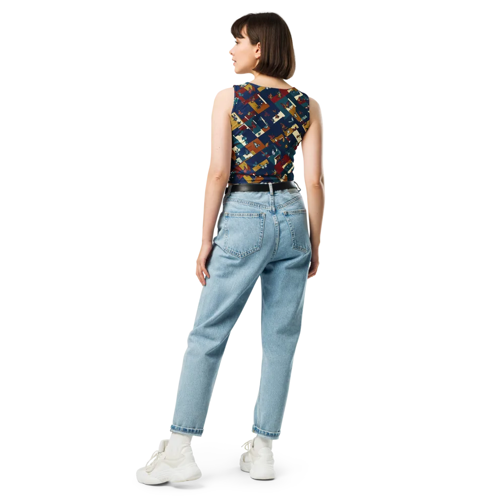 Monarch Mosaic on Crop Top — Back