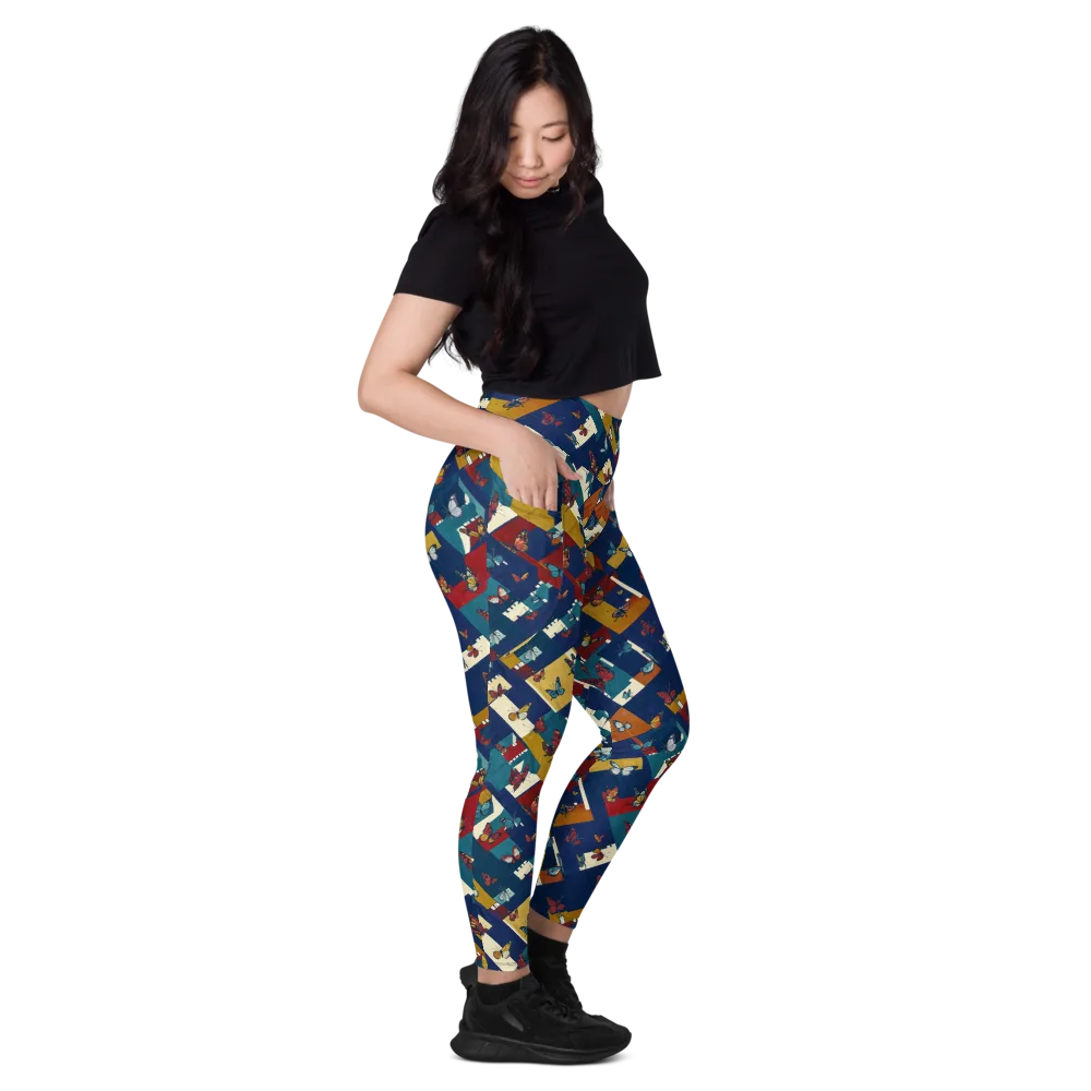 Monarch Mosaic on Leggings with Pockets — Right
