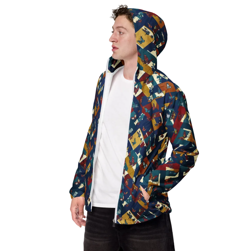Monarch Mosaic on Men's Windbreaker — Left Front