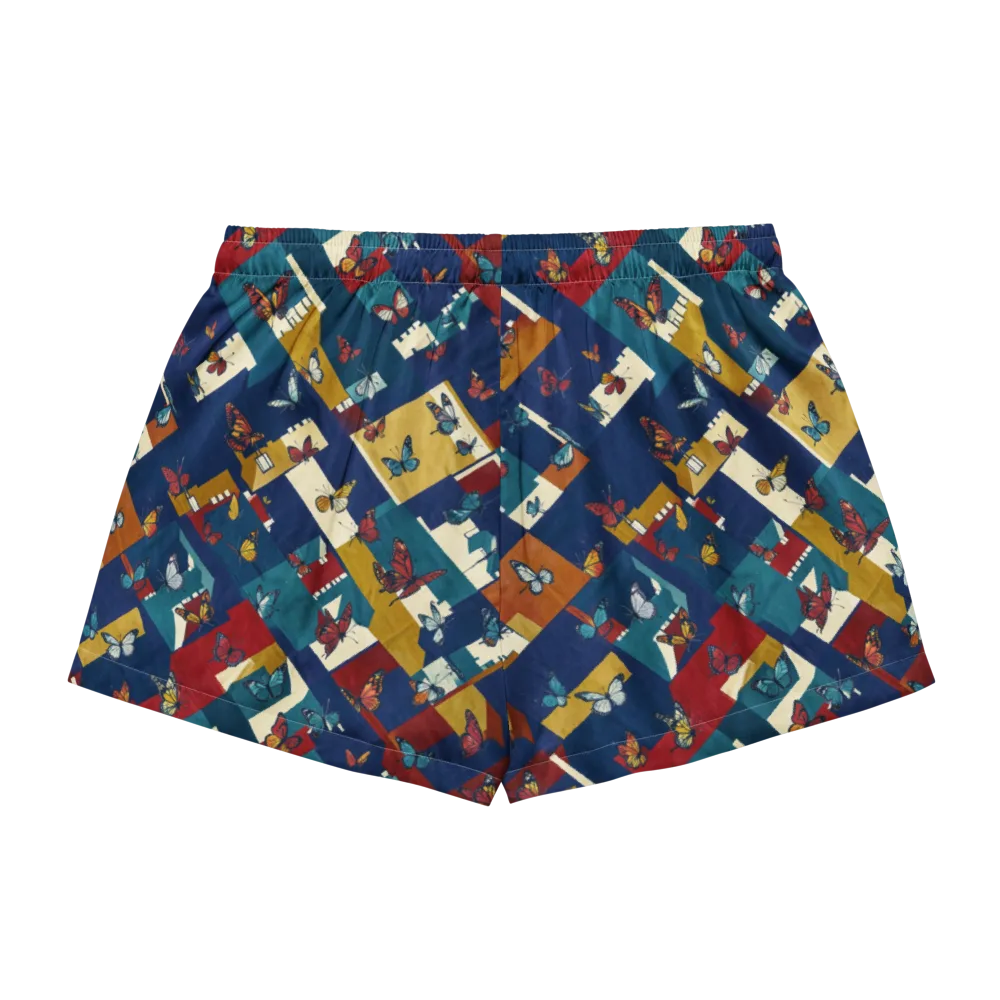 Monarch Mosaic on Women's Pajama Shorts — Back
