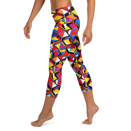 Primary Cubes on a Capri Leggings