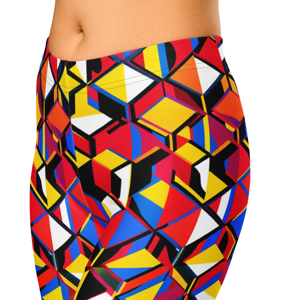 Primary Cubes on Capri Leggings — Zoomed-in