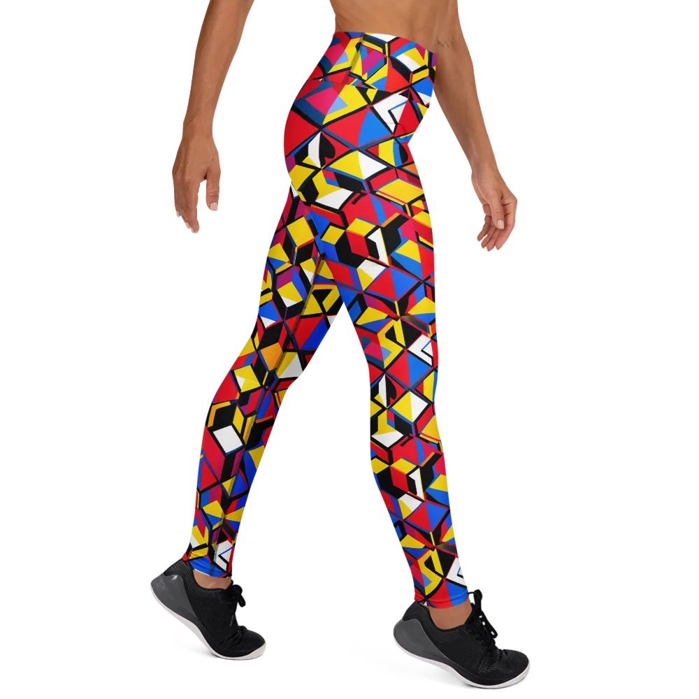 Primary Cubes on Yoga Leggings — Right