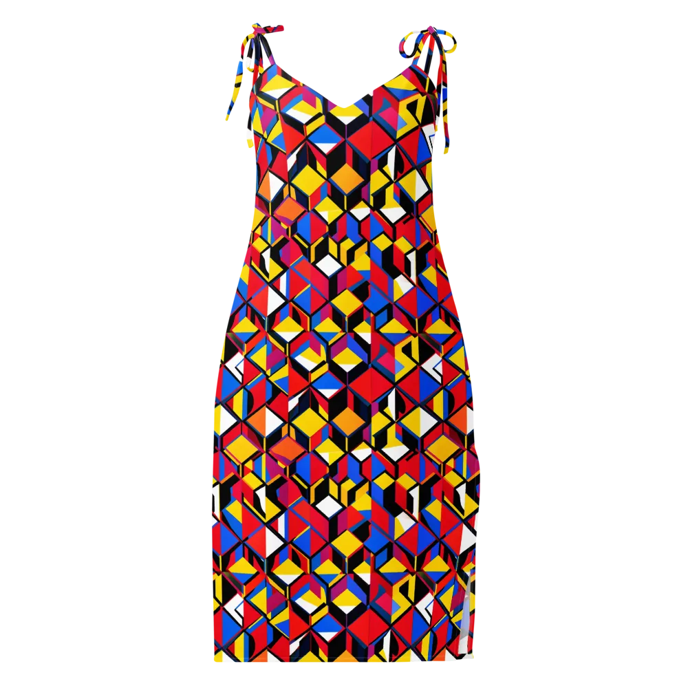 Primary Cubes on Slip Dress — Front