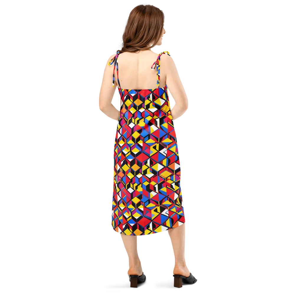 Primary Cubes on Slip Dress — Back