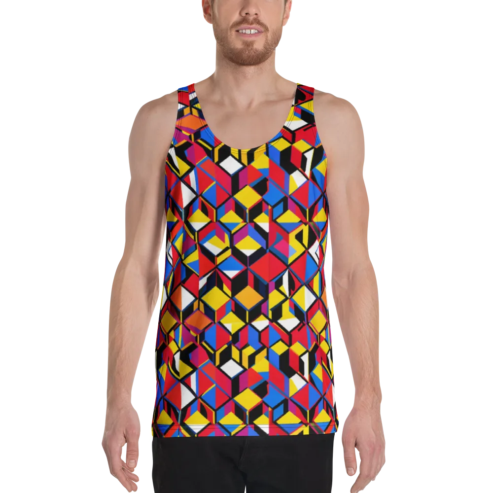 Primary Cubes on Men's Tank Top — Front