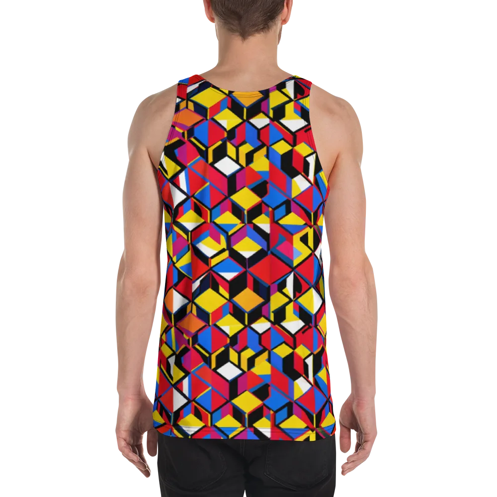 Primary Cubes on Men's Tank Top — Back