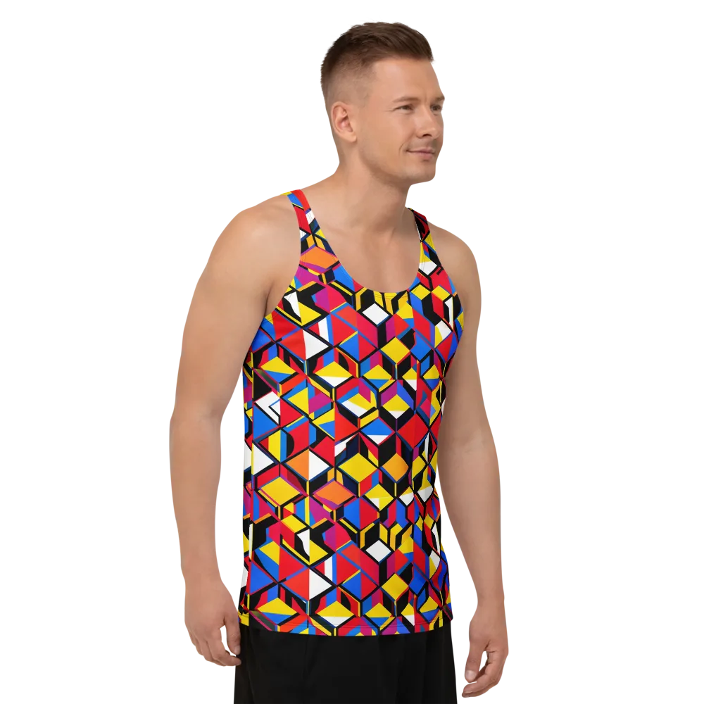 Primary Cubes on Men's Tank Top — Right Front