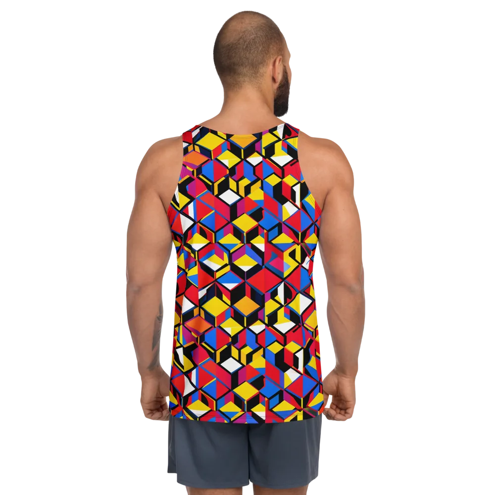 Primary Cubes on Men's Tank Top — Back