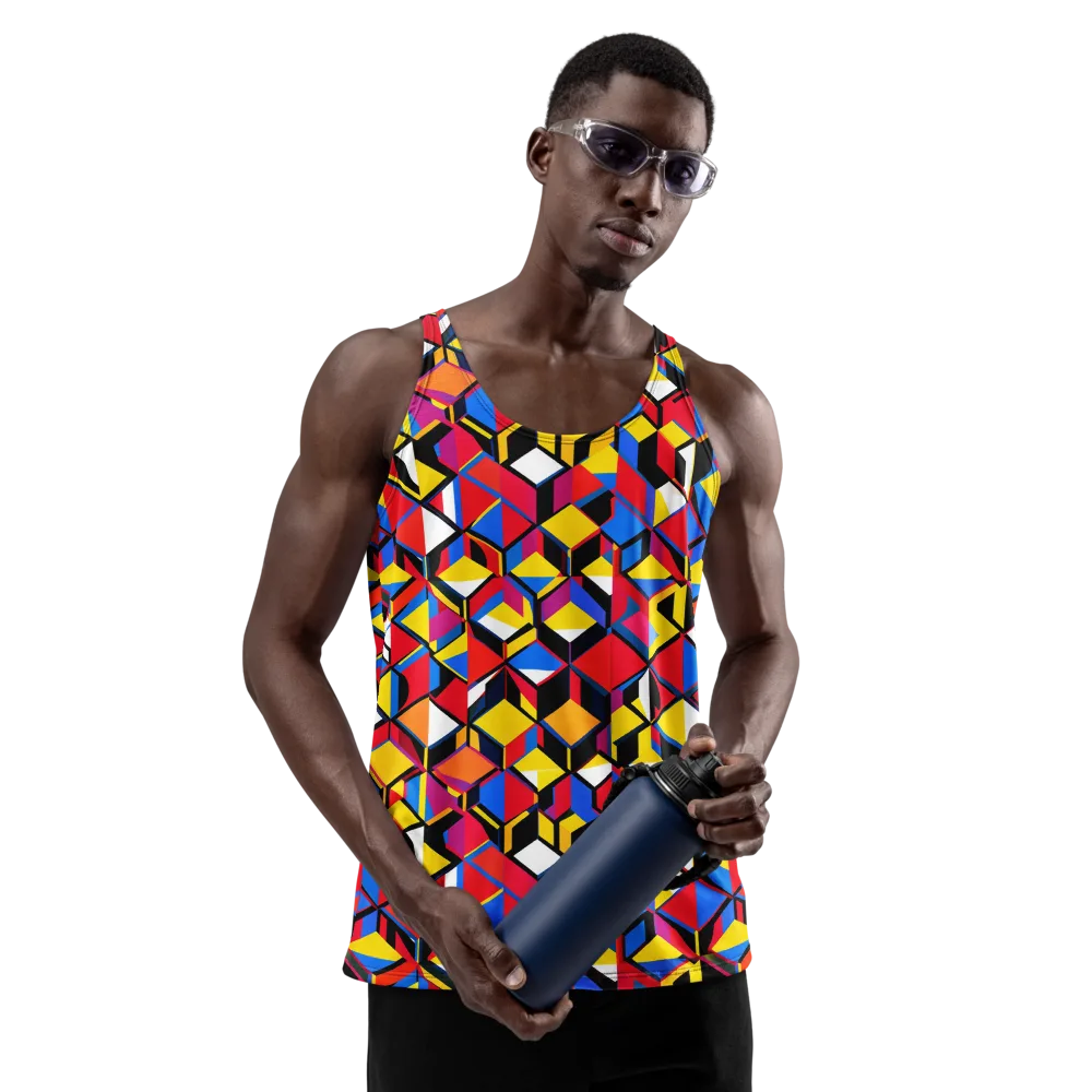 Primary Cubes on Men's Tank Top — Front