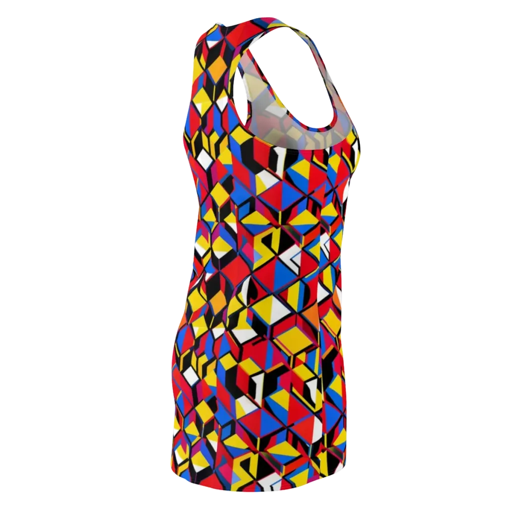 Primary Cubes on Racerback Dress — Back Side