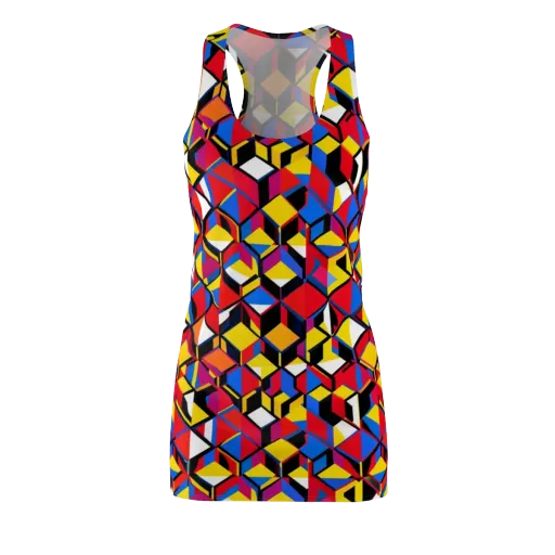 Primary Cubes on a Racerback Dress