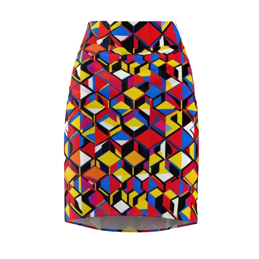 Primary Cubes on a Pencil Skirt