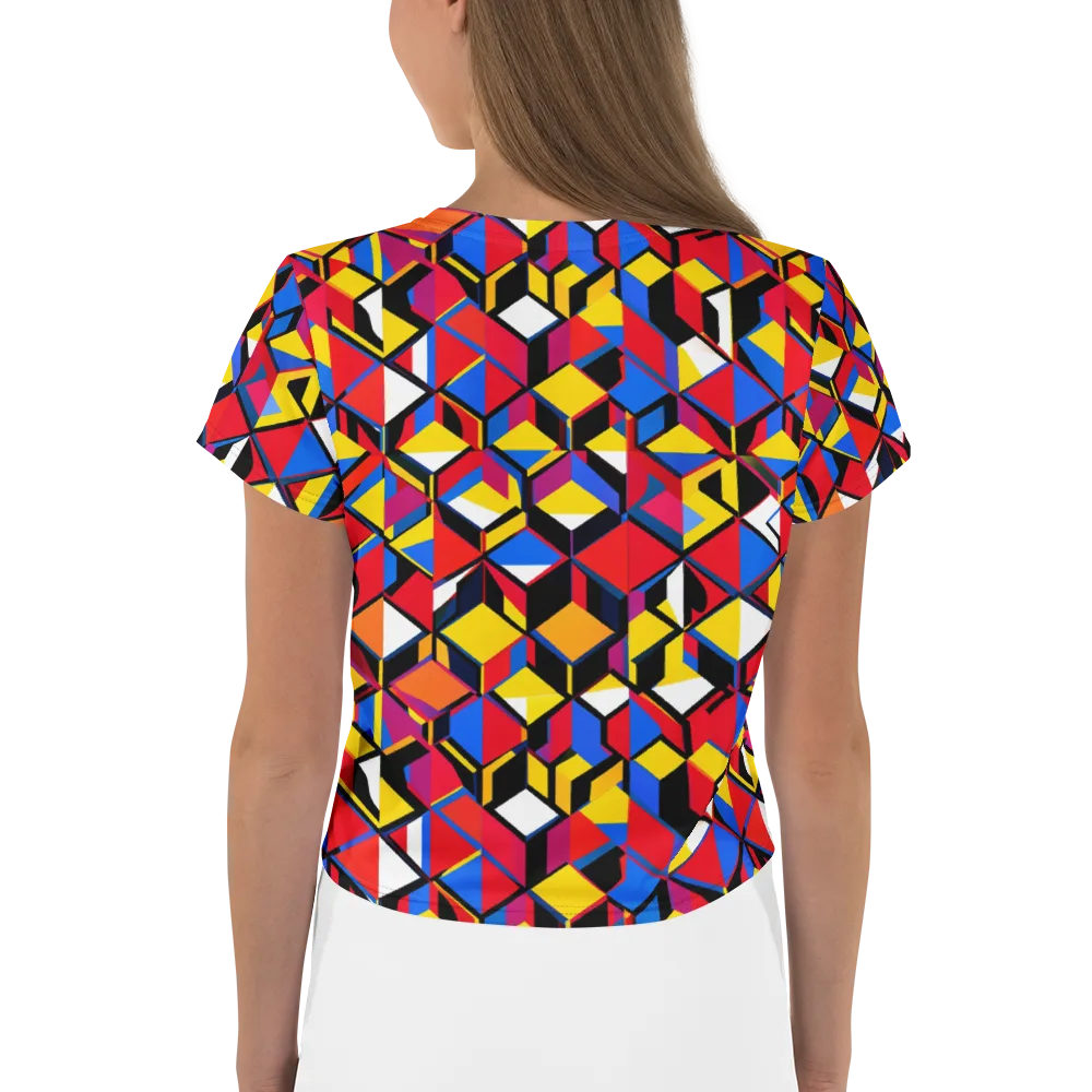 Primary Cubes on Crop Tee — Back