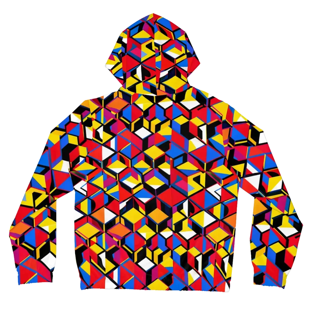 Primary Cubes on Women's Full-Zip Hoodie — Back