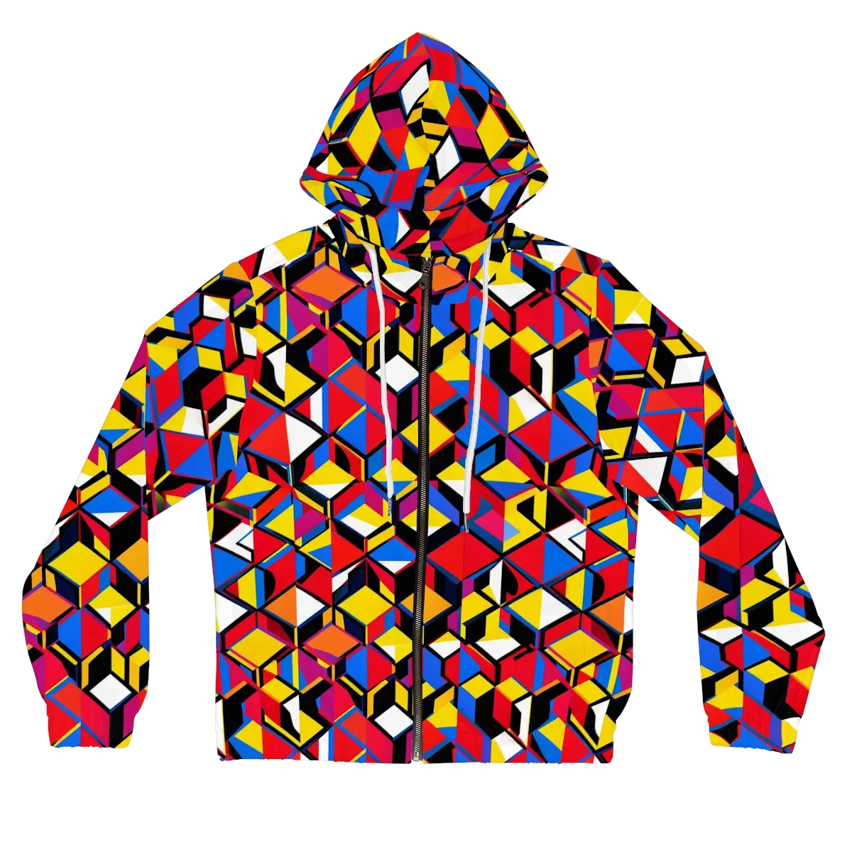 Primary Cubes on Women's Full-Zip Hoodie — Front