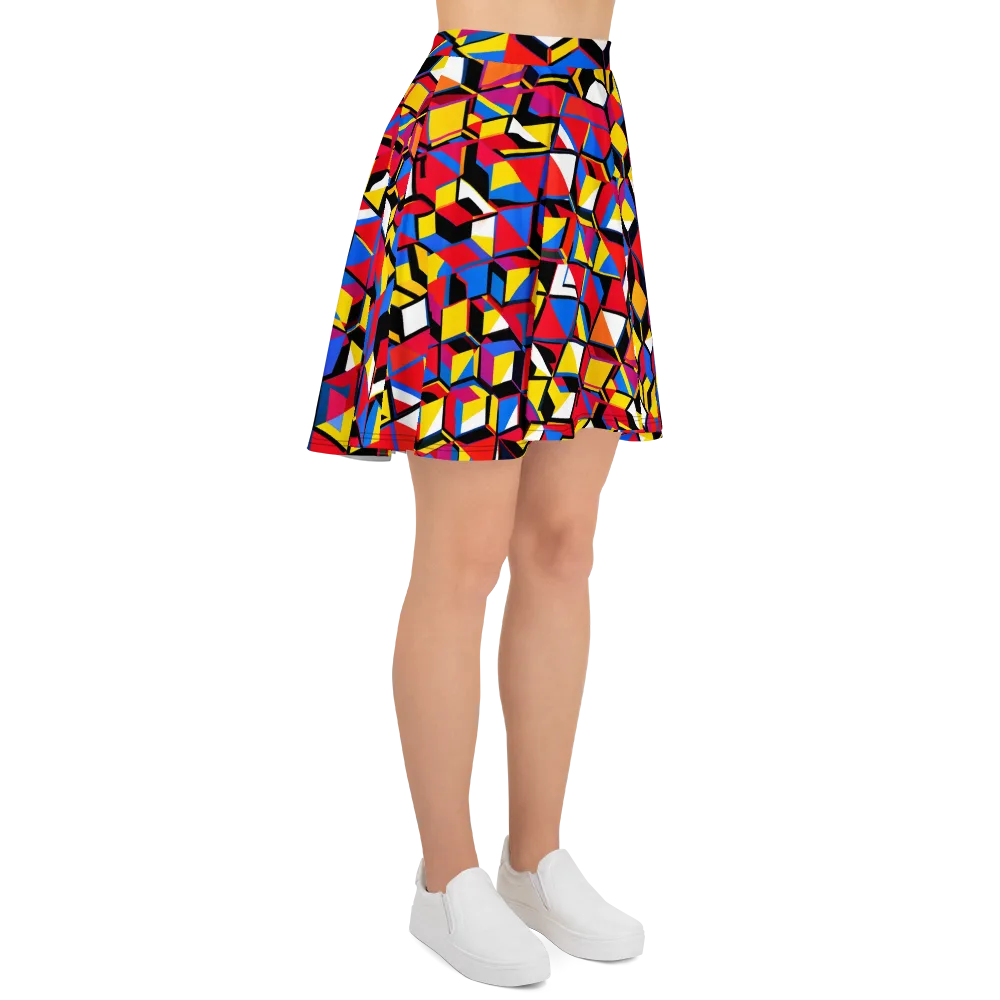 Primary Cubes on Skater Skirt — Right