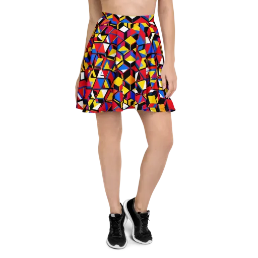 Primary Cubes on a Skater Skirt