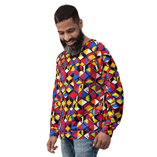 Primary Cubes on a Sweatshirt