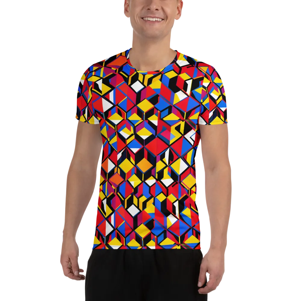 Primary Cubes on Men's Athletic T-Shirt — Front