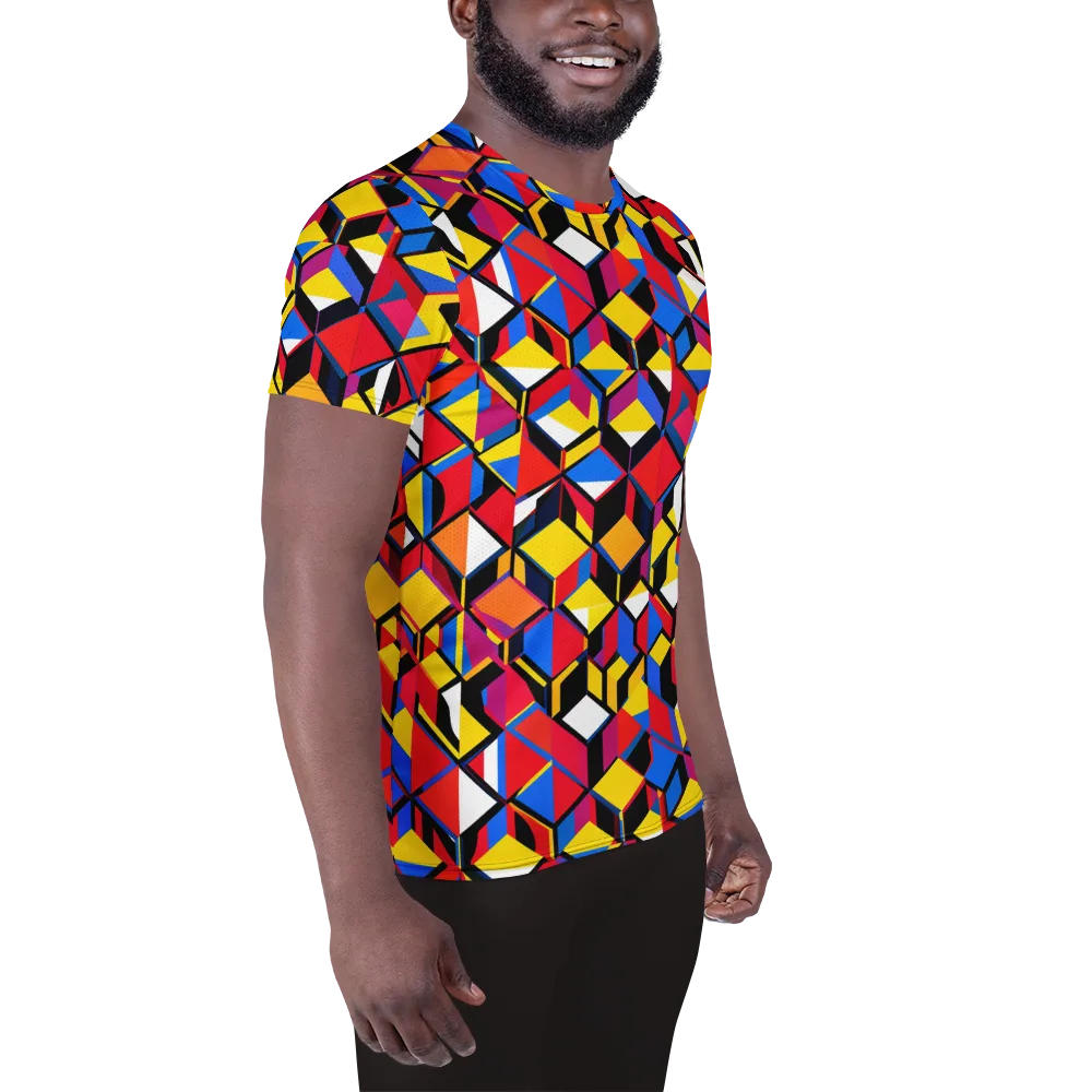 Primary Cubes on Men's Athletic T-Shirt — Right