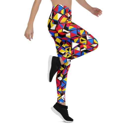 Primary Cubes on a Leggings
