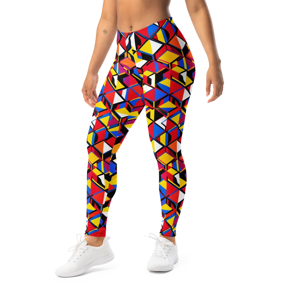 Primary Cubes on Leggings — Left Front