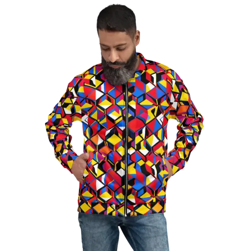 Primary Cubes on a Bomber Jacket