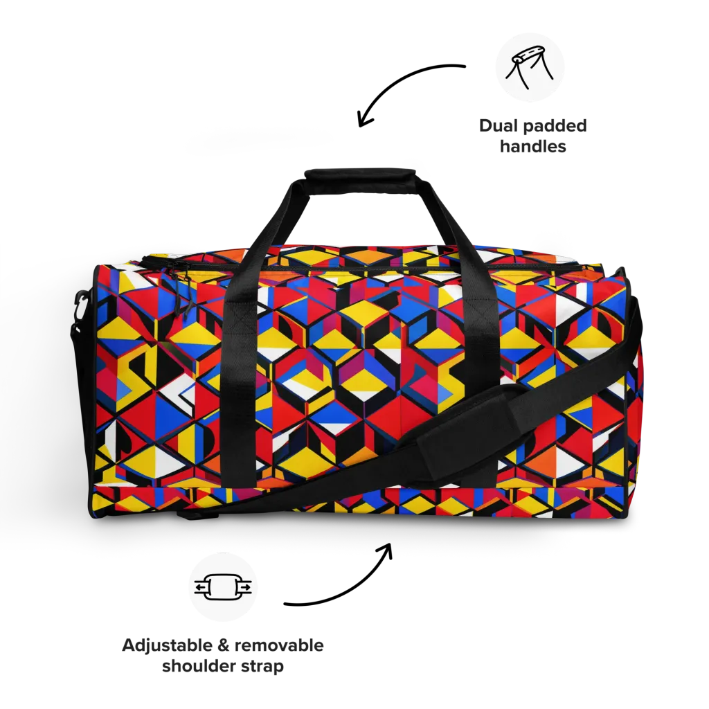 Primary Cubes on Duffle Bag — Front
