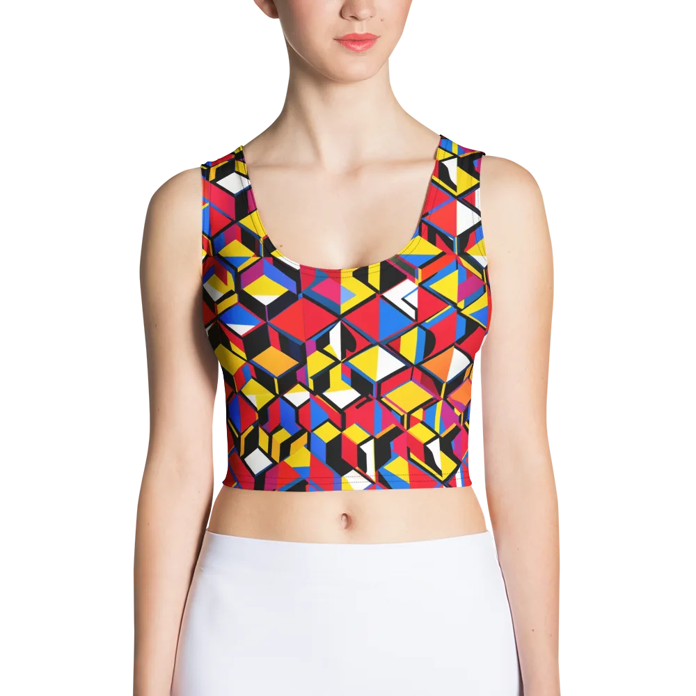 Primary Cubes on Crop Top — Front