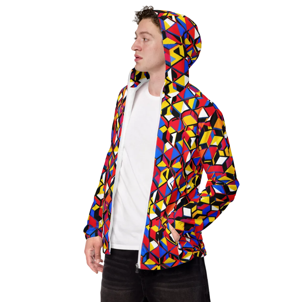Primary Cubes on Men's Windbreaker — Left Front