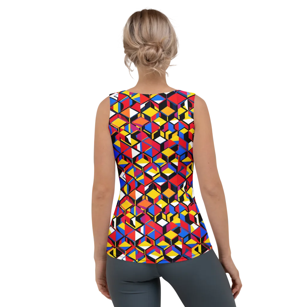 Primary Cubes on Women's Tank Top — Back