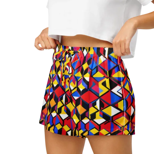 Primary Cubes on a Women's Pajama Shorts