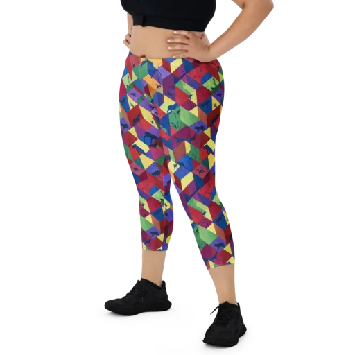 Prismatic Safari on a Capri Leggings