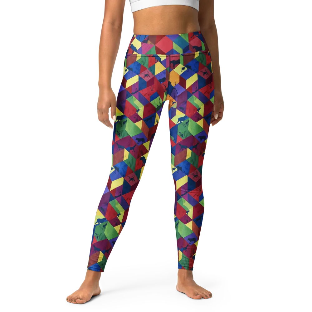 Prismatic Safari on Yoga Leggings — Front