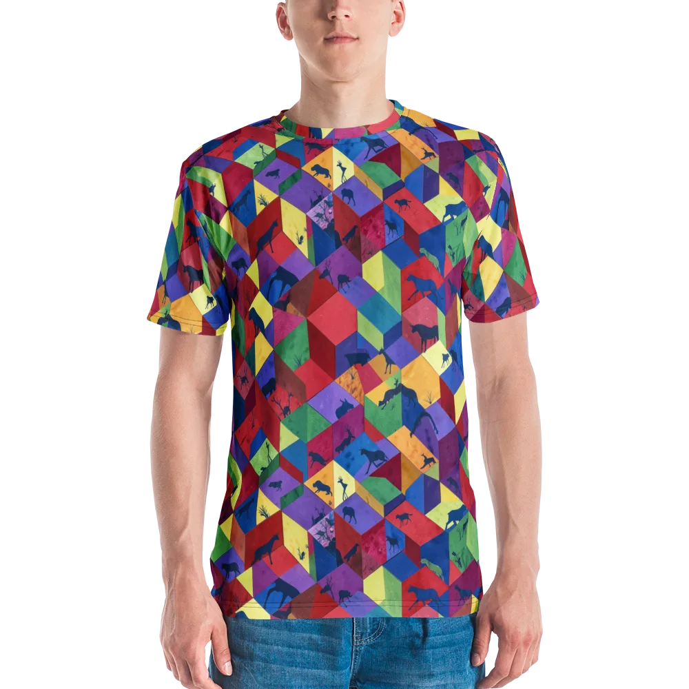 Prismatic Safari on Men's Crew Neck T-Shirt — Front