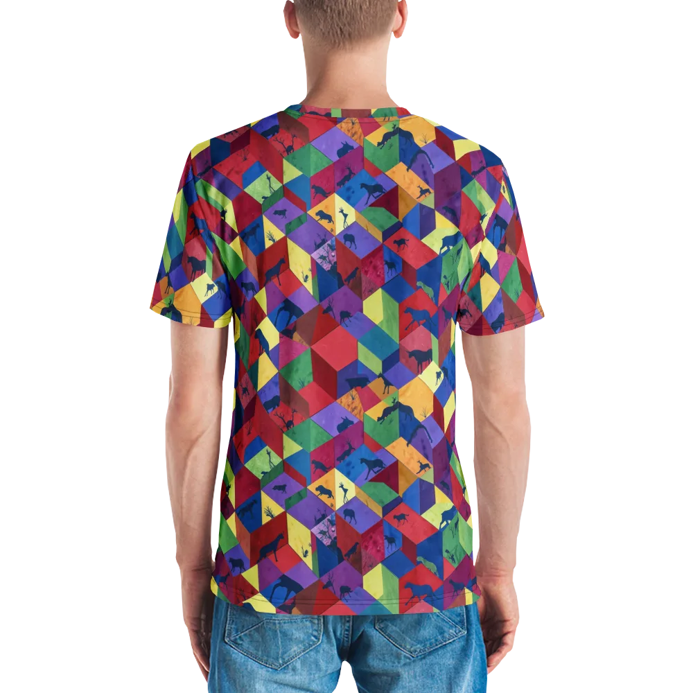 Prismatic Safari on Men's Crew Neck T-Shirt — Back