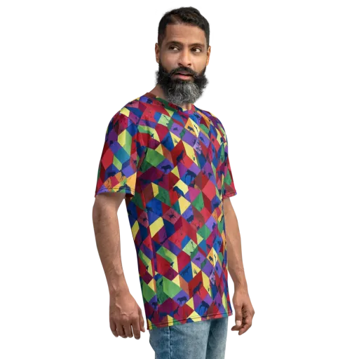 Prismatic Safari on a Men's Crew Neck T-Shirt