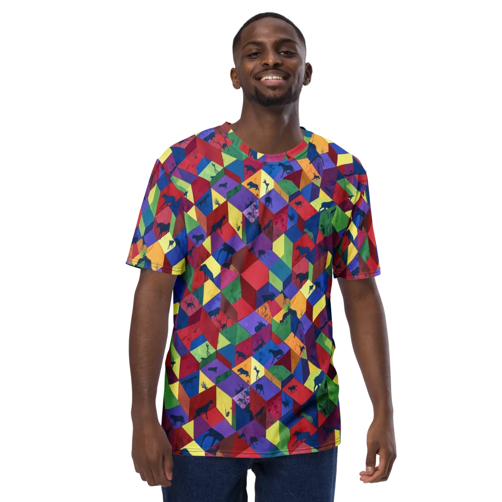 Prismatic Safari on Men's Crew Neck T-Shirt — Front
