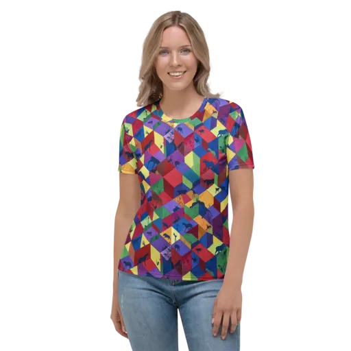 Prismatic Safari on a Women's Crew Neck T-Shirt