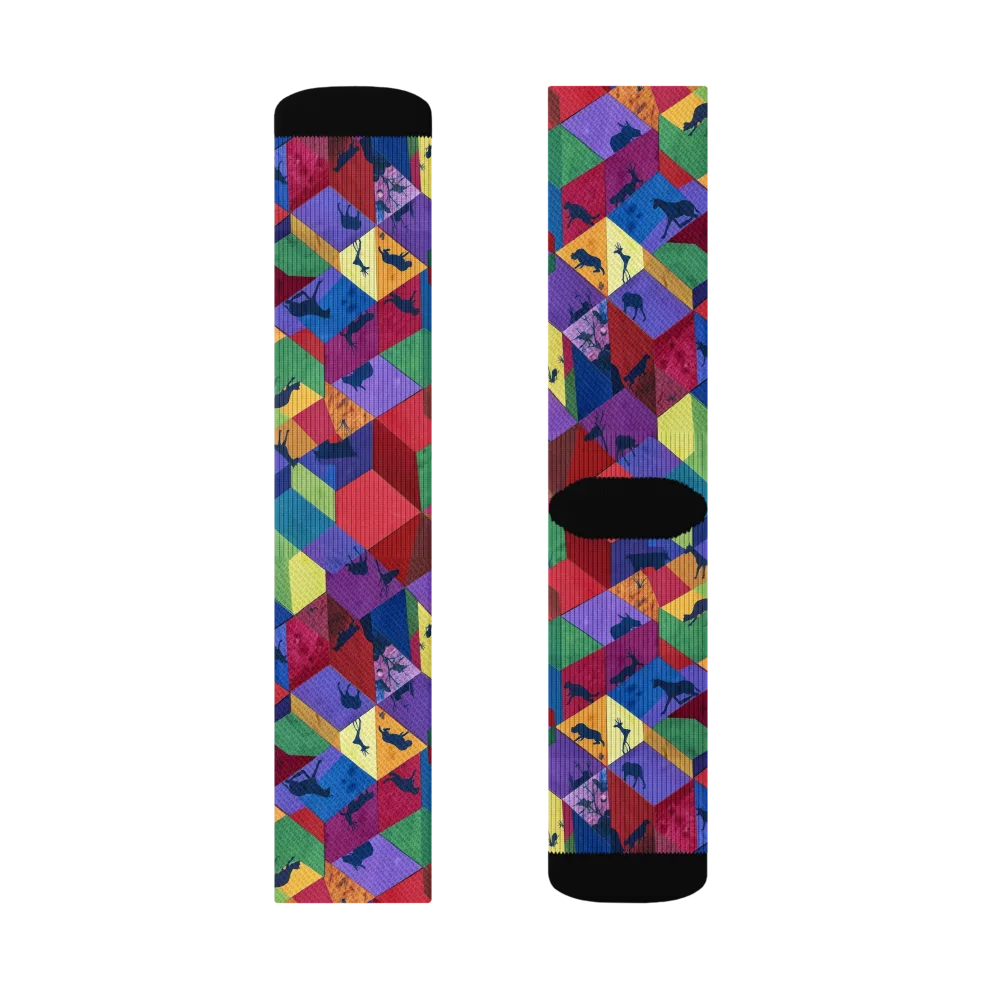 Prismatic Safari on Socks — Right Sock