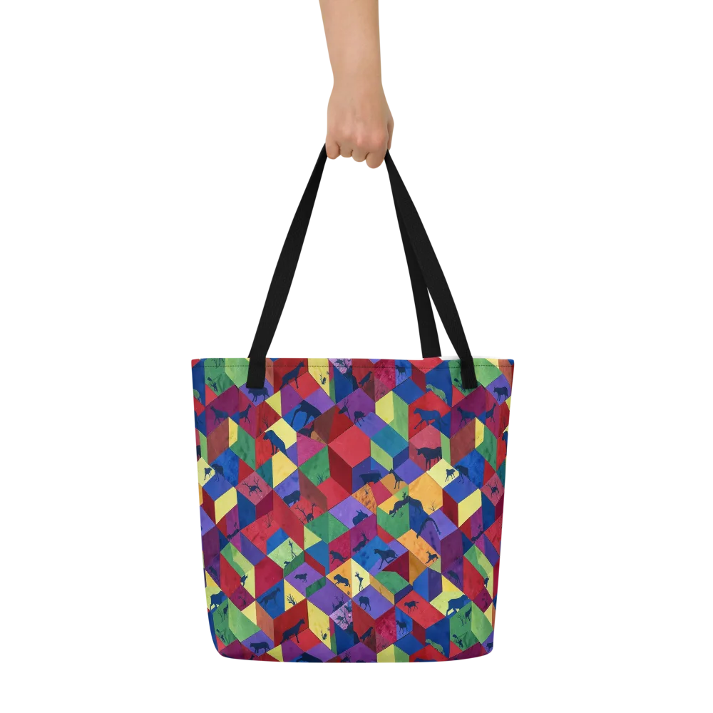 Prismatic Safari on Large Tote Bag W/ Pocket — Front
