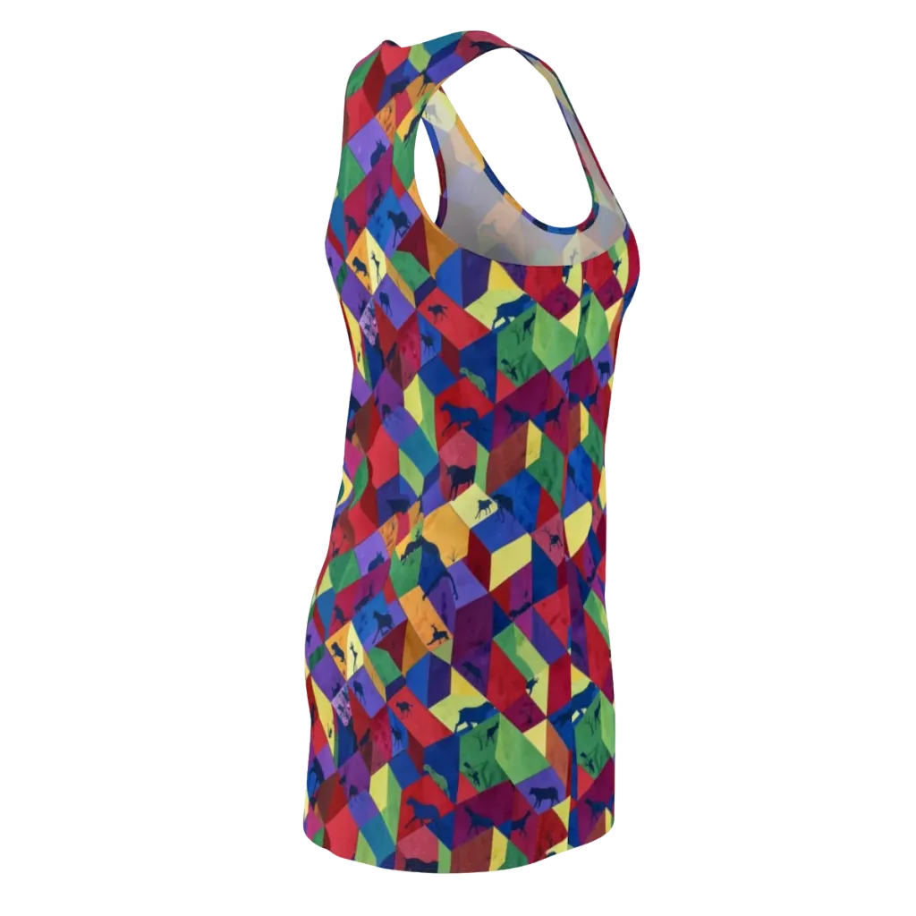 Prismatic Safari on Racerback Dress — Back Side