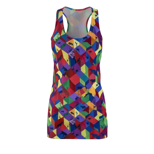 Prismatic Safari on a Racerback Dress