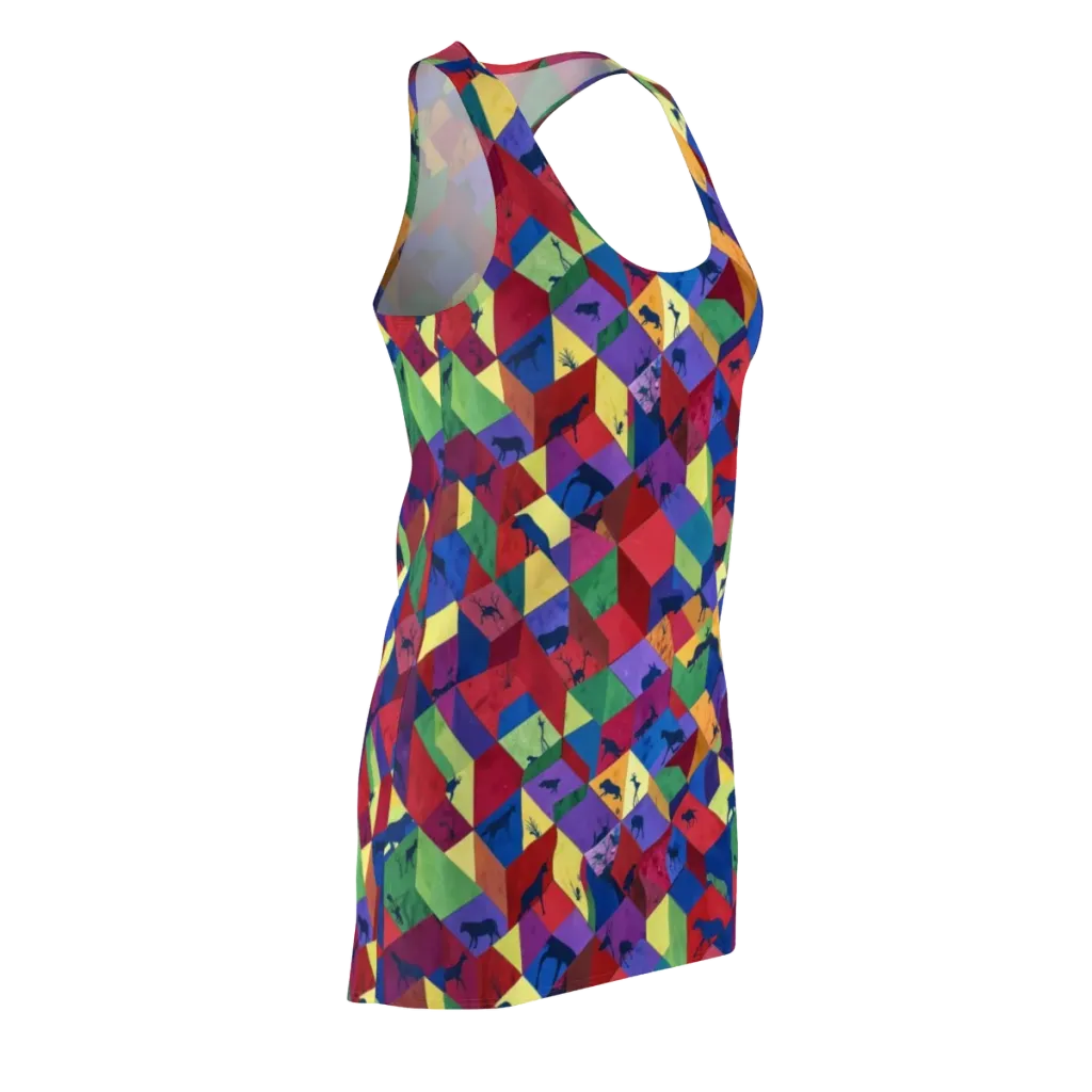 Prismatic Safari on Racerback Dress — Front Side