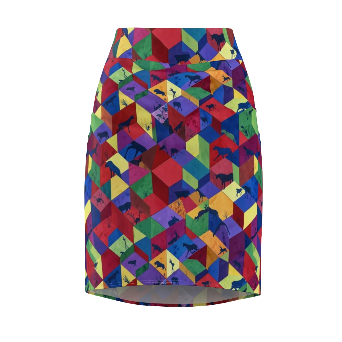 Prismatic Safari on Pencil Skirt — Front