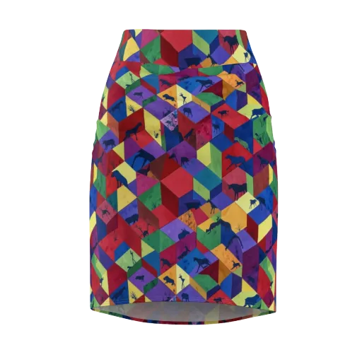 Prismatic Safari on a Pencil Skirt