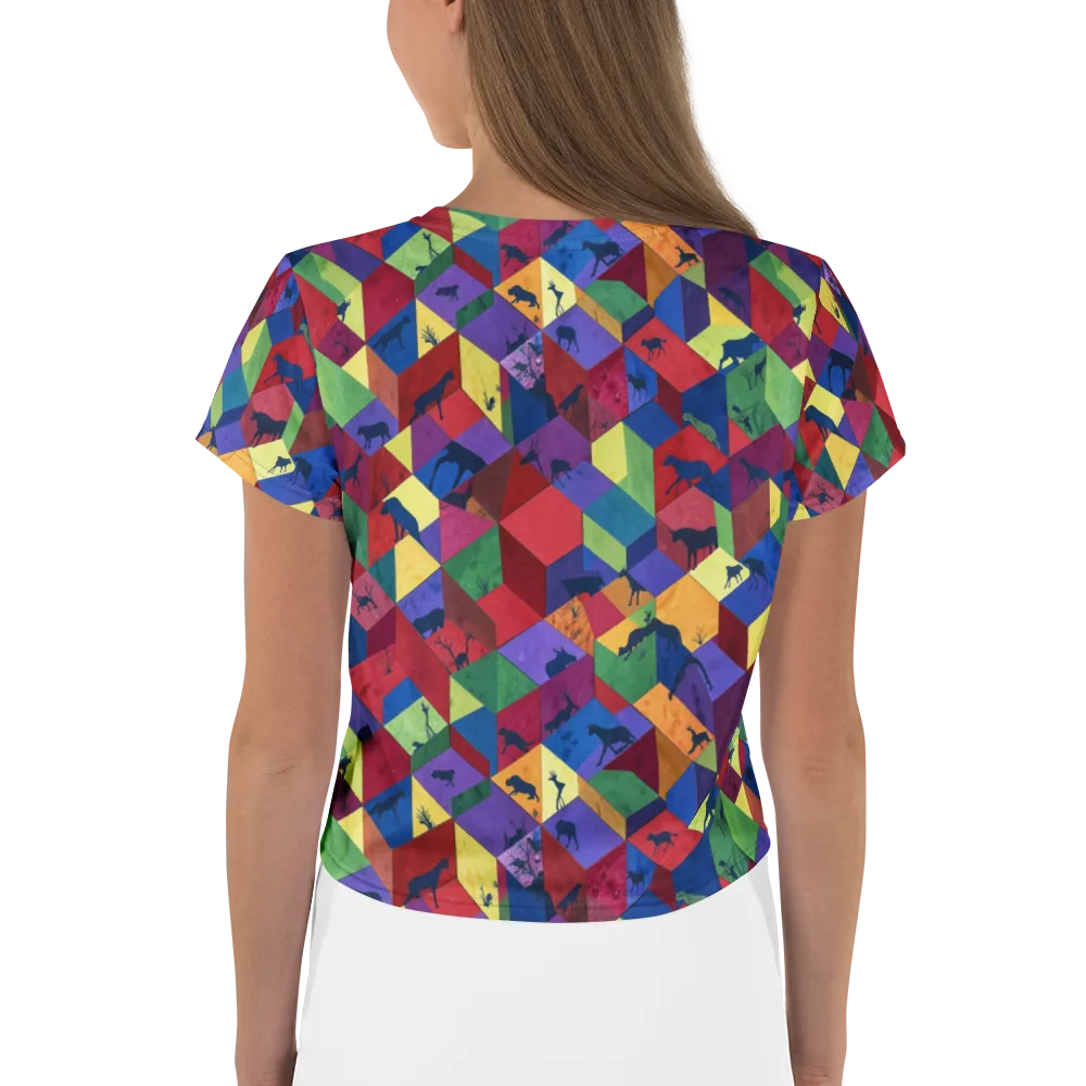 Prismatic Safari on Crop Tee — Back