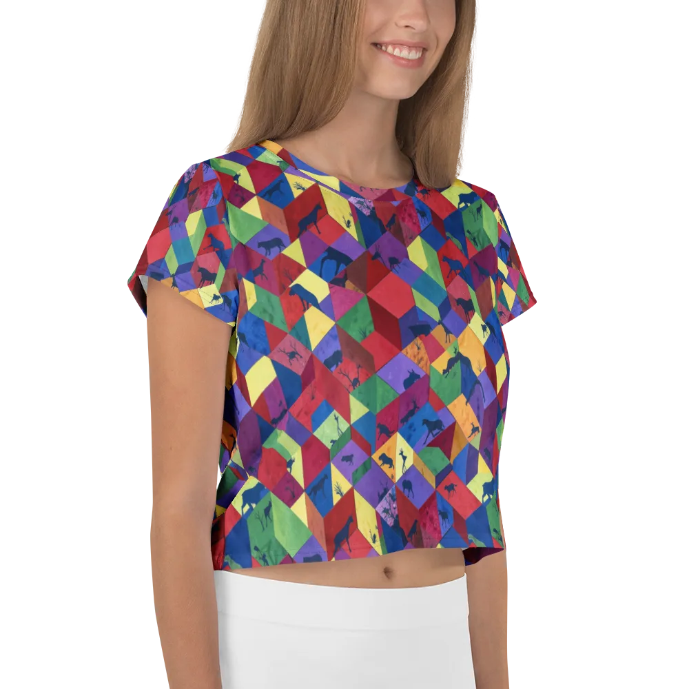 Prismatic Safari on Crop Tee — Right