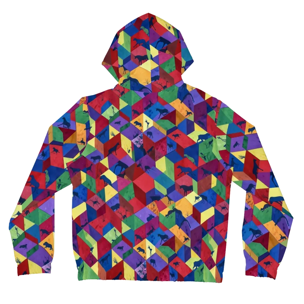 Prismatic Safari on Women's Full-Zip Hoodie — Back